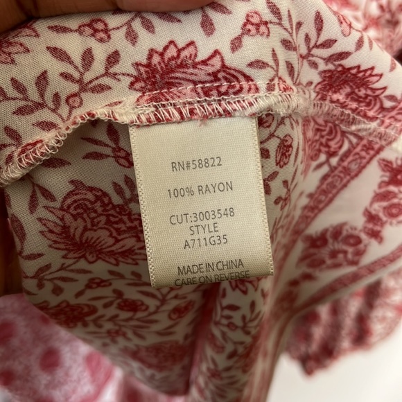 MAX STUDIO Boho Ballon Sleeve Blouse Size Large - Picture 6 of 9